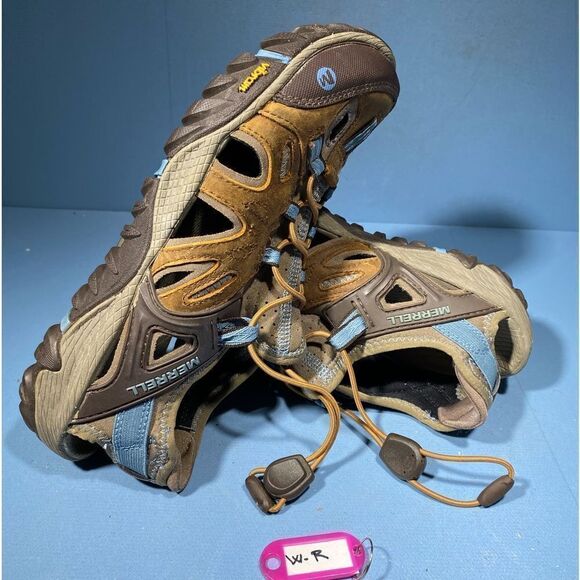 COPY - Merrell Brown Sugar Blue Heaven Unifly Hiking Trail Sandal Women 7 Vibra… - Picture 1 of 8